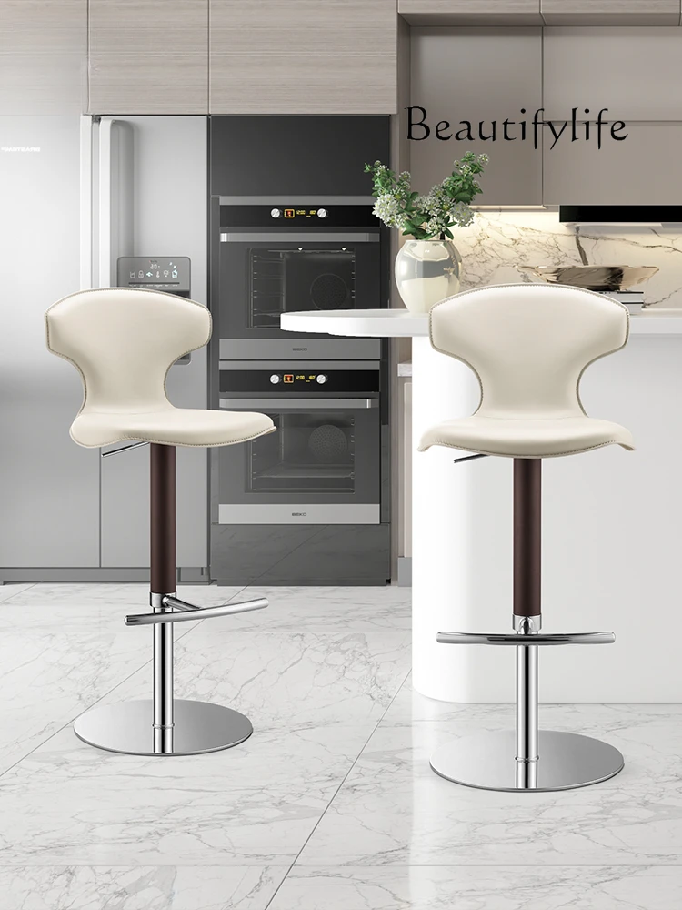 Chair Household Minimalist Lifting Bar Chair High Stool Swivel Chair Designer Model Light Luxury Bar Stool