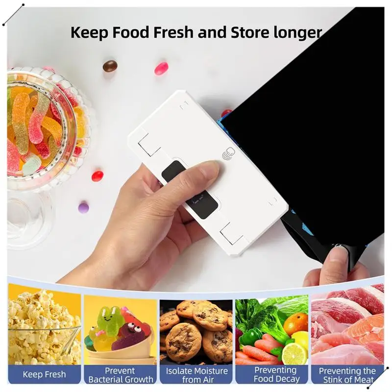 Mini Bag Sealer And Cutter, Handheld Bag Sealer Heat Seal-Rechargeable Chip Bag Sealer- For Chip Bags, Snack Bags