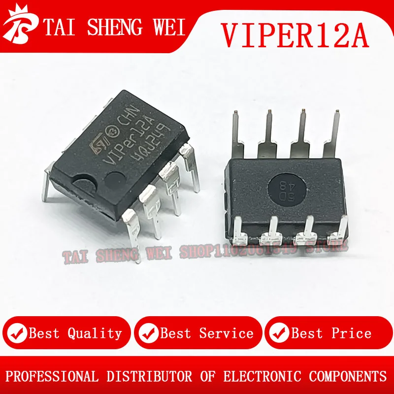 10pcs brand new original VIPER12A switching power supply regulator controller VIPer12 in-line DIP-8 brand new