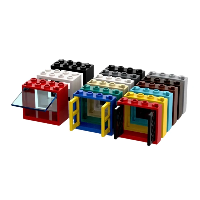 10pcs DIY thick door and window frame building blocks 1x4x6, creatively compatible with 60594, 60603, 60608 children's toys