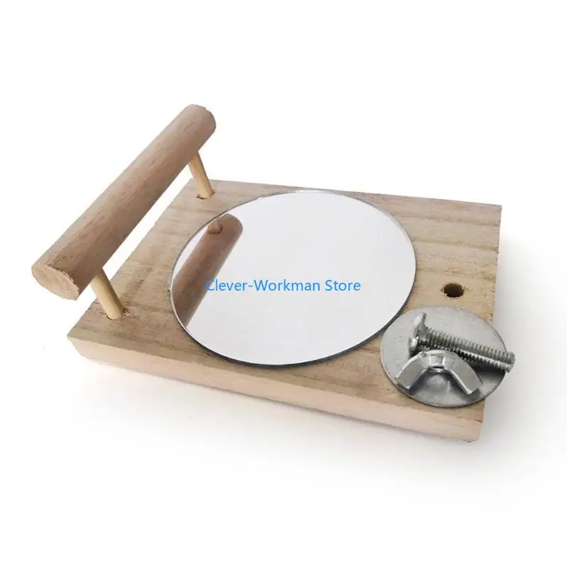 

24TD Bird Mirror with Perch Cockatiel Mirror for Cage Bird Parrot Cage Toy for Parakeet Cockatoo Cockatiel Conure Finch