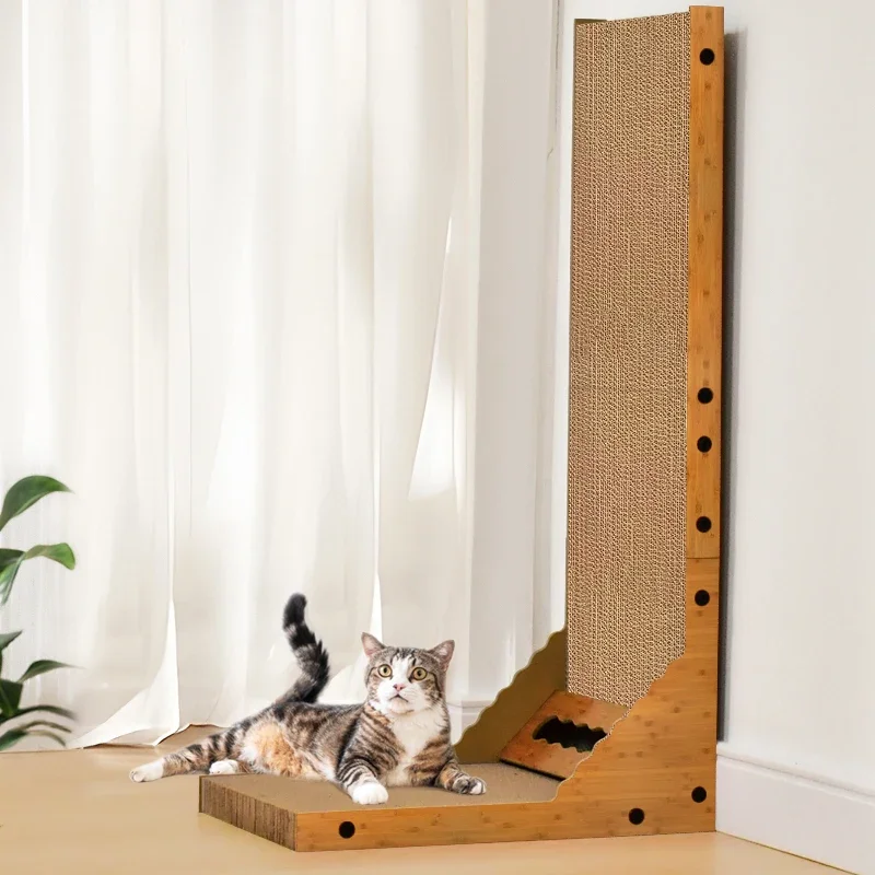 กระดานลับเล็บแมว เสาลับเล็บแนวตั้ง duarable cat scratcher คุณภาพสูง กระดาษลูกฟูก แผ่นลับเล็บแมว Catnip