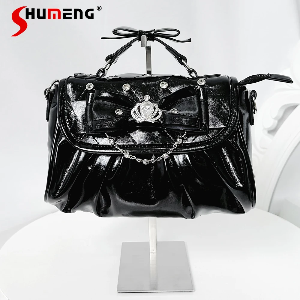 

Original Japanese Mine Lolita Princess Shoulder Bags Girls Women's Sweet Elegant Big Bow Chain Fashion Versatile Crossbody Bag