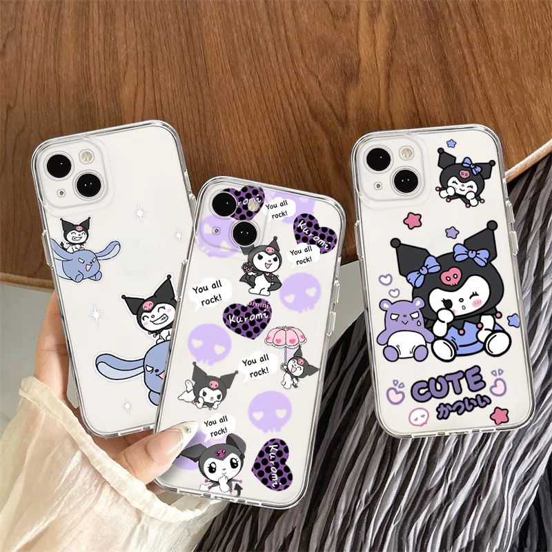 LK42 Kuromi Soft Case for Samsung S8 S9 S10 S10E S20 FE S21 Plus S21 Ultra S30 Note 10 20 8 9 M33 M52 M53