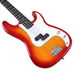 43 inch Electric Bass Guitar 4 String High Gloss PB Guitar Basswood Body 21 Frets Black Cherry Bass Guitar