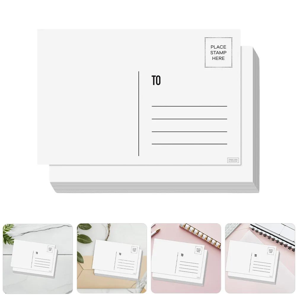 

50 Kraft Paper Blank Postcards Printable One Side Mailing Side with Address Stamp Space for DIY Invitations Birthday Travel