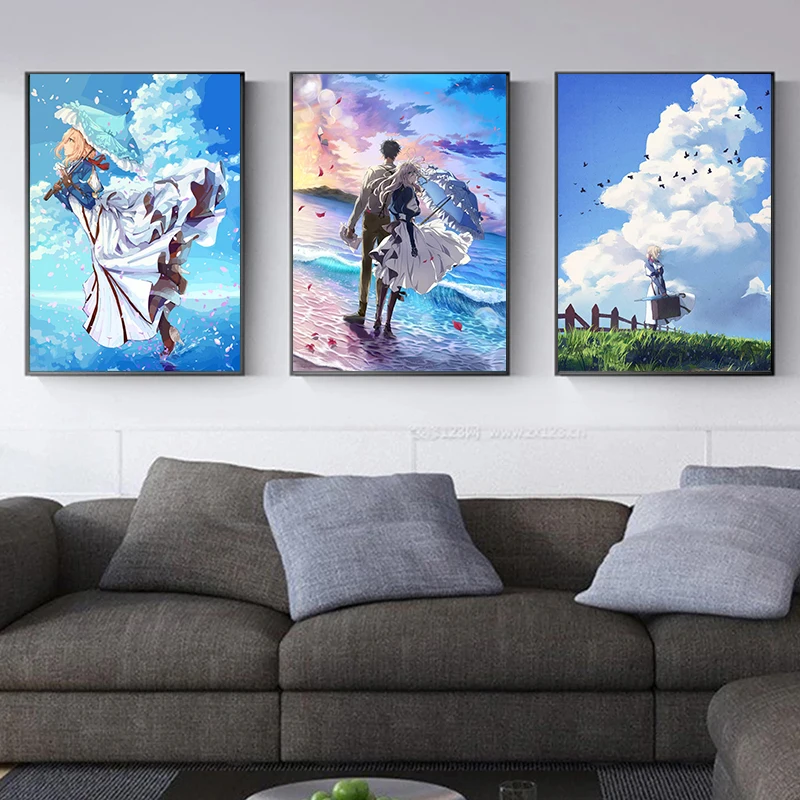 Violet Evergarden Poster Abstract Canvas Painting Poster and Print Wall Art Picture for Living Room Home Decor Cuadros