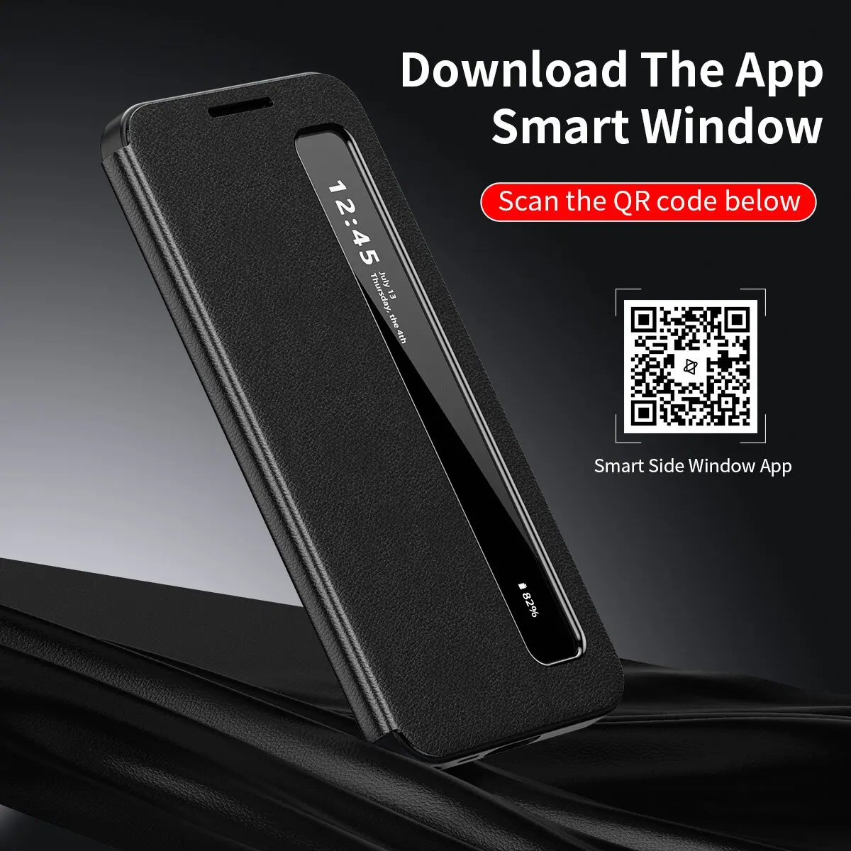 Etui z klapką Smart View z funkcją lustra do Samsunga S25 Ultra, do Galaxy S26 S25 Edge S24 Plus S23 FE S22 Ultra, pokrowiec LED z funkcją S-View — zdjęcie produktu 6