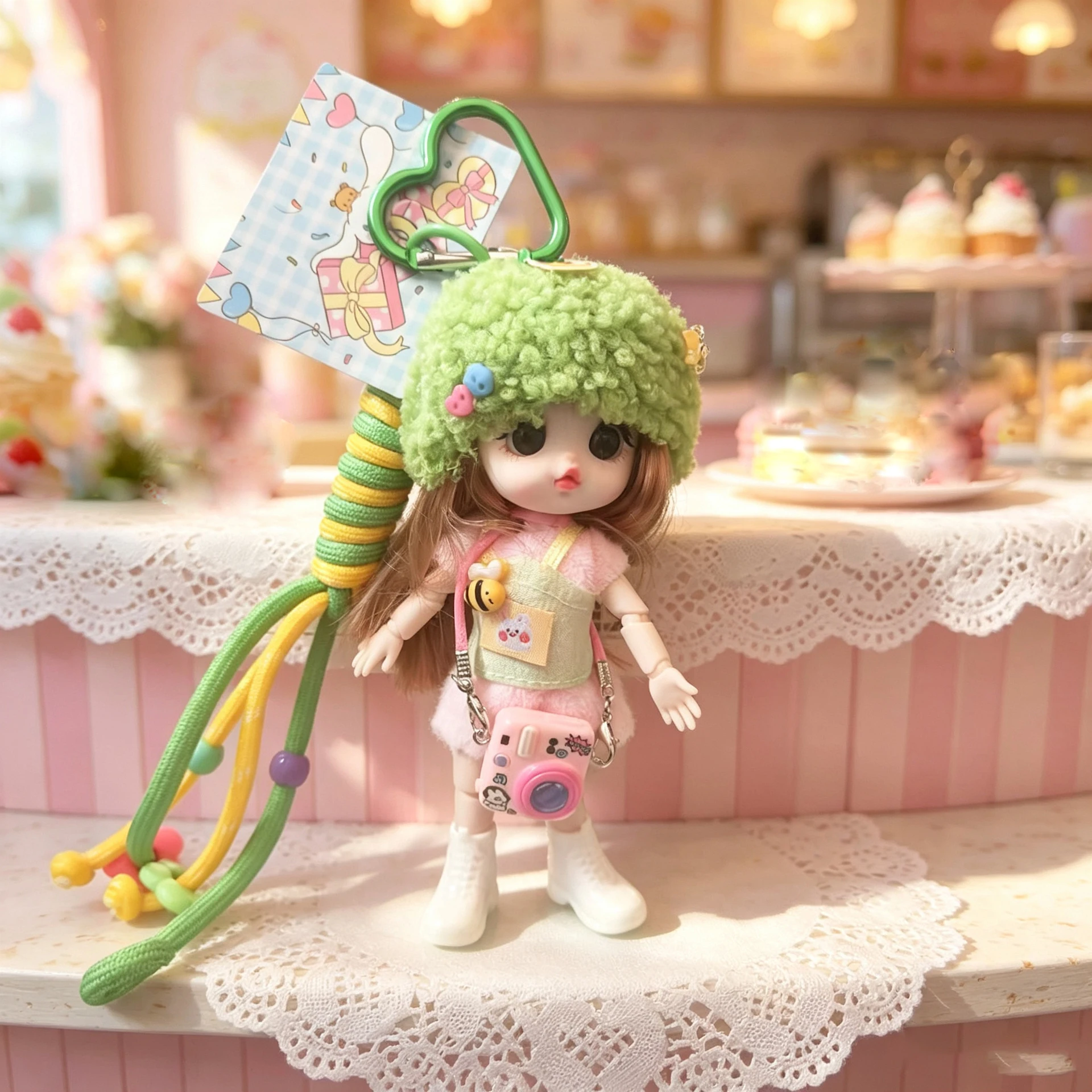 15cm Cute Girl Doll Keychain Pendant Joints Moveable Fashion Princess Dress-Up Toys Keychains Backpack Bag Charms Birthday Gifts