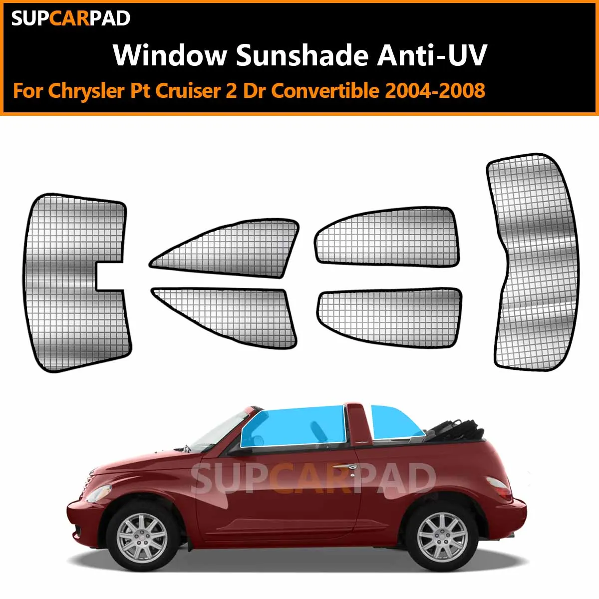 

For Chrysler Pt Cruiser 2 Dr Convertible 2004-2008 Custom Car Window Sunshade Anti-UV Car Sun Window Visors Sunshade Covers Acce