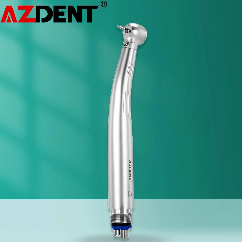 AZDENT E-Generador LED High/Low Speed Dental Handpiece Kit (4-Hole, Push Button)