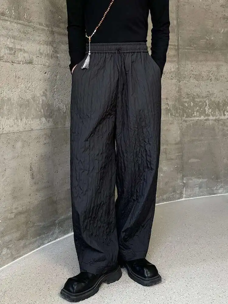 LUZHEN High Suit Pleat Casual Quality Pants Elegant Stylish Trendy Men's Loose Trousers Stretch Waist Pleated Clothing JY4315