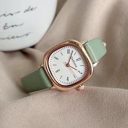 Montres-bracelets numériques à quartz carrées rétro pour femmes, mini cadran décontracté, bracelet en cuir, horloge à la mode, montre-bracelet étanche