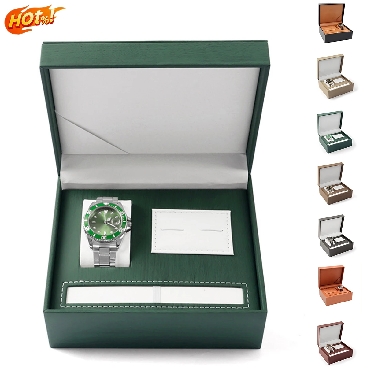 

PU Leather Watch Case Pen Box Jewelry Cufflink Gift Box for men women Combination High-end Gift Set3 Pieces Display Storage Case
