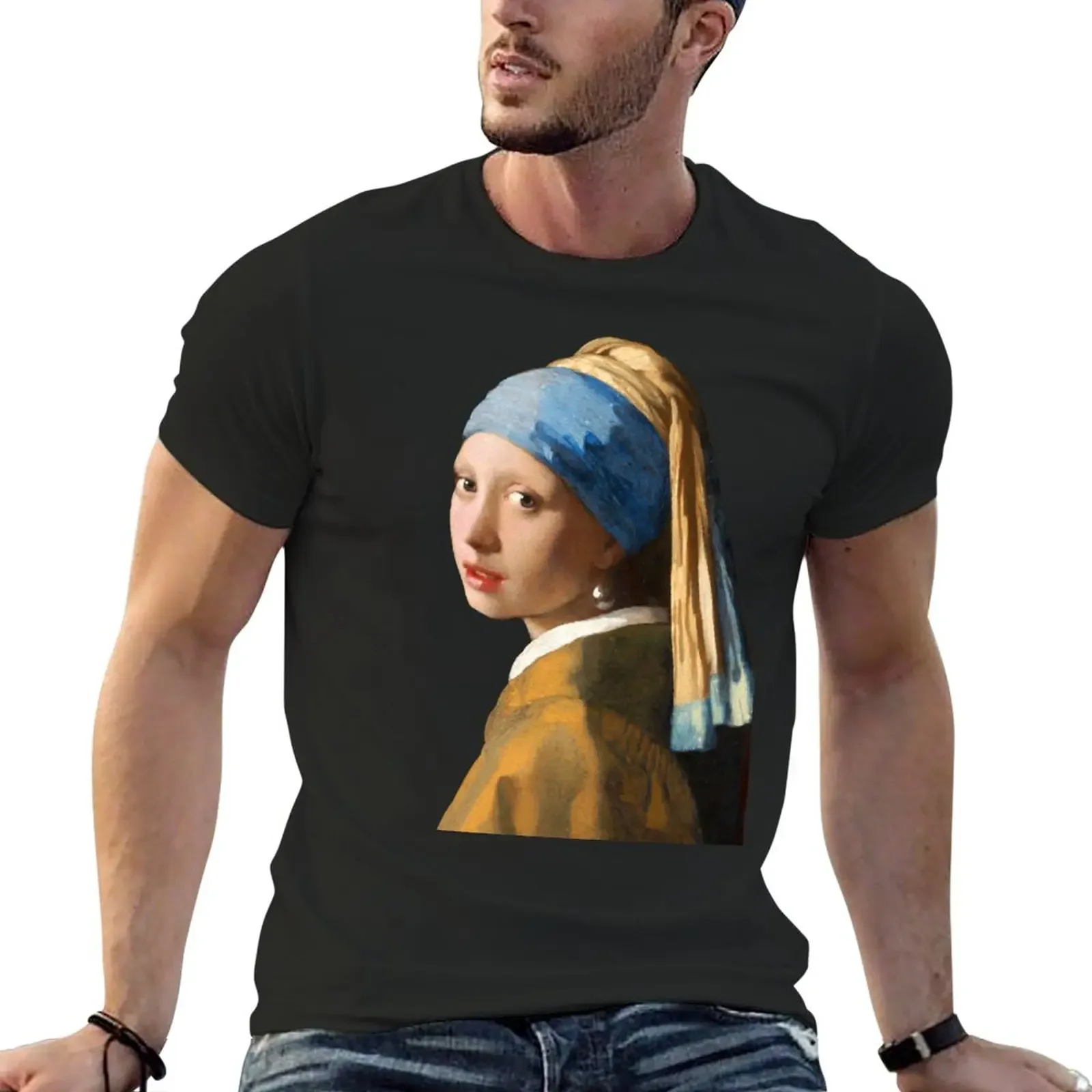 New Girl with a Pearl Earring T-Shirt heavyweight t shirts sports fan t-shirts oversized t shirt oversized t shirt men