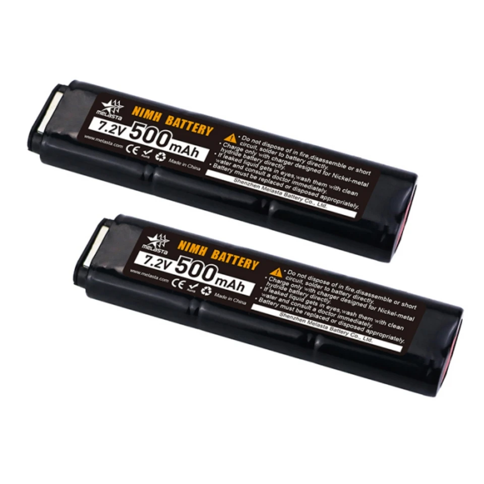 2PCS 7.2V 500mAh Ni-MH Battery for Airsoft Guns