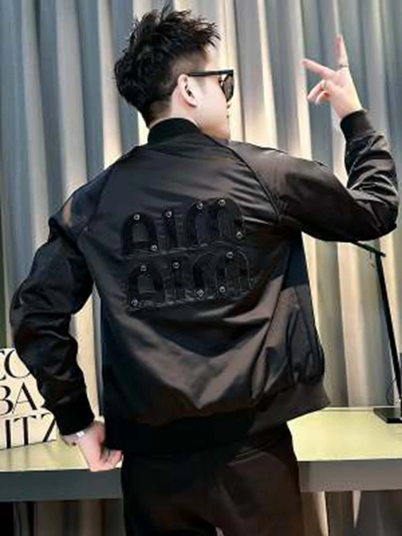 

Casual American Sle Appliques Baseball Jaet Men's Trendy Top New 2026 Spring Autumn Faionable Outerwear Top