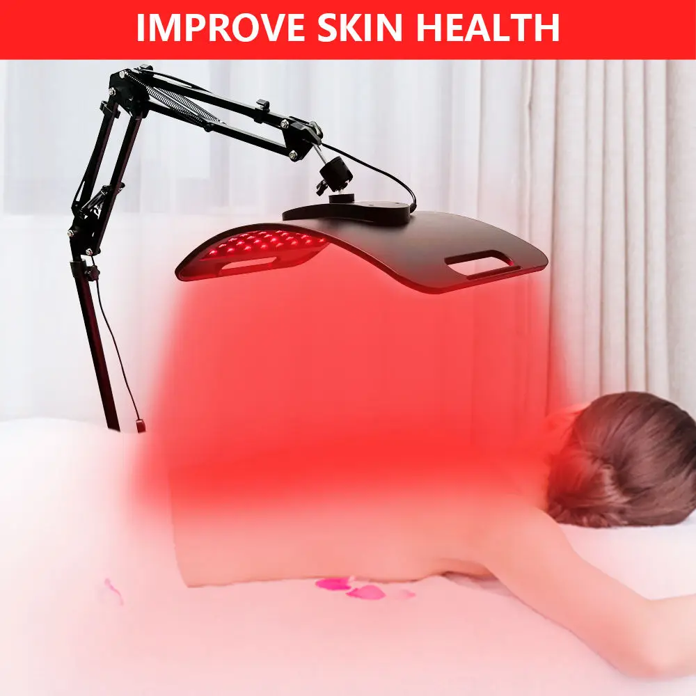 Panel de terapia de luz roja con soporte ajustable, dispositivo de luz infrarroja cercana LED de doble Chip de 660 y 850 nm para la salud de la piel, alivio del dolor