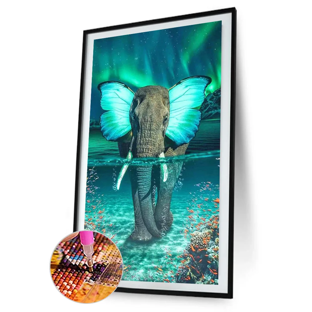 

5D DIY Diamond Painting Butterfly Elephant Full Square Drill Mosaic Picture Kit