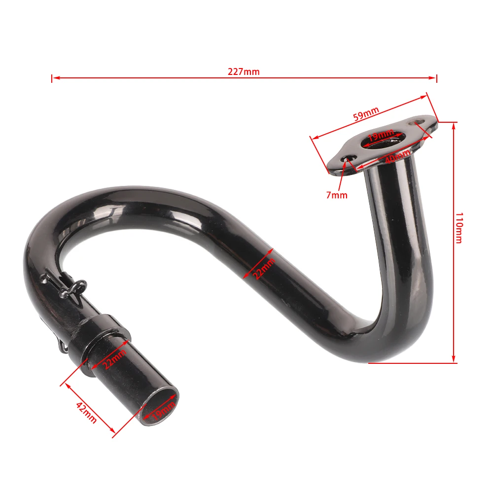 Motorrad Bananen Auspuffrohr Spitze Gas Motor Gebogen Für Motorrad 50 80cc 2-Takt Pit Dirt Bike Schalldämpfer Roller Geändert Teile