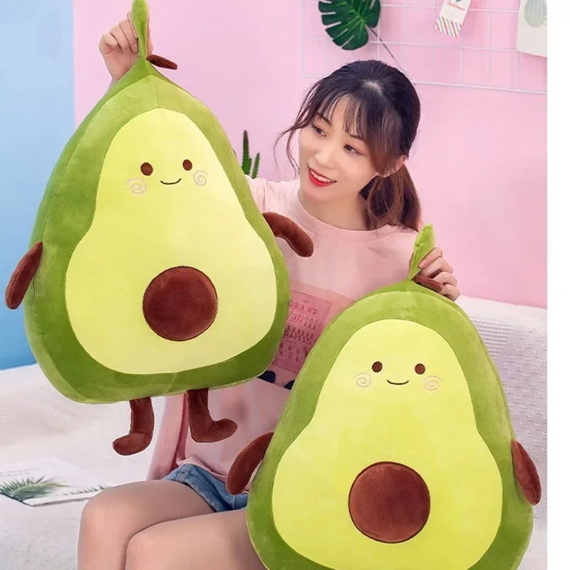 Cómoda almohada suave de aguacate, juguete de peluche, frutas de dibujos animados Kawaii, muñecos de juguete