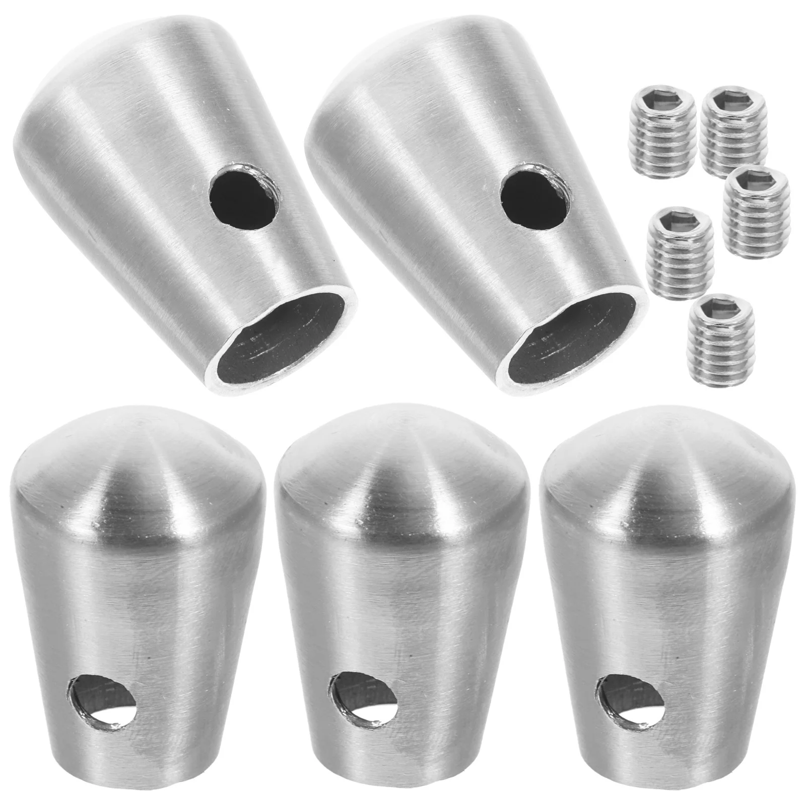 

5pcs Handrail Caps Stainless Steel Wooden Handrail End Caps For Stairs Wood Railings Outdoor Indoor Use Metal Hole Plugs