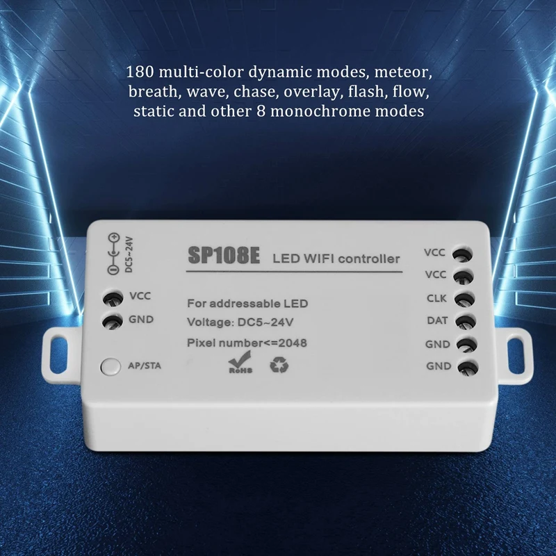 SP108E LED Wifi Magic Controller WS2812B WS2813 Etc LED Strip Module Light Smart APP Wireless Control IOS 10/Android 4.4 DC5-24V