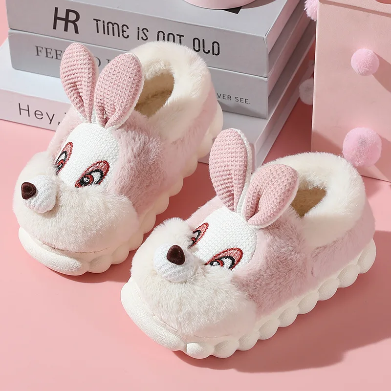 

Children Home Shoes Girl Cashmere Parent-child Shoes Baby Girl Slippers Young Kid House Slippers Bedroom Cotton-padded Shoes