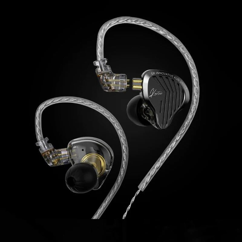 High Sound Quality Gk Kunten Wired In Ear Headphones Hifi Monitor Earphones Heavy Bass 7mm Dynamic Driver For Music Audiophile