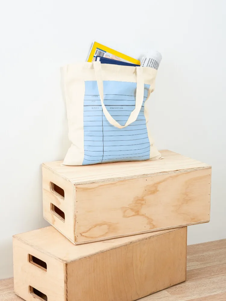 Vintage Library Card - Blue Tote Bag bags luxury women shopper bags for women Cloth bag tote bag screen