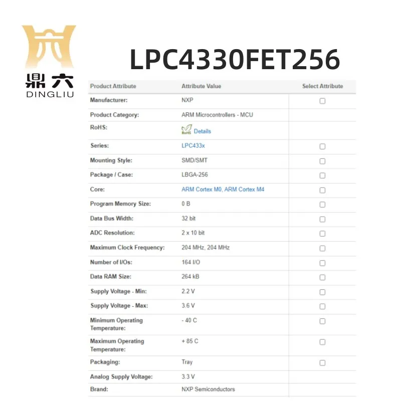 LPC4330FET256  Microcontrollers LBGA-256