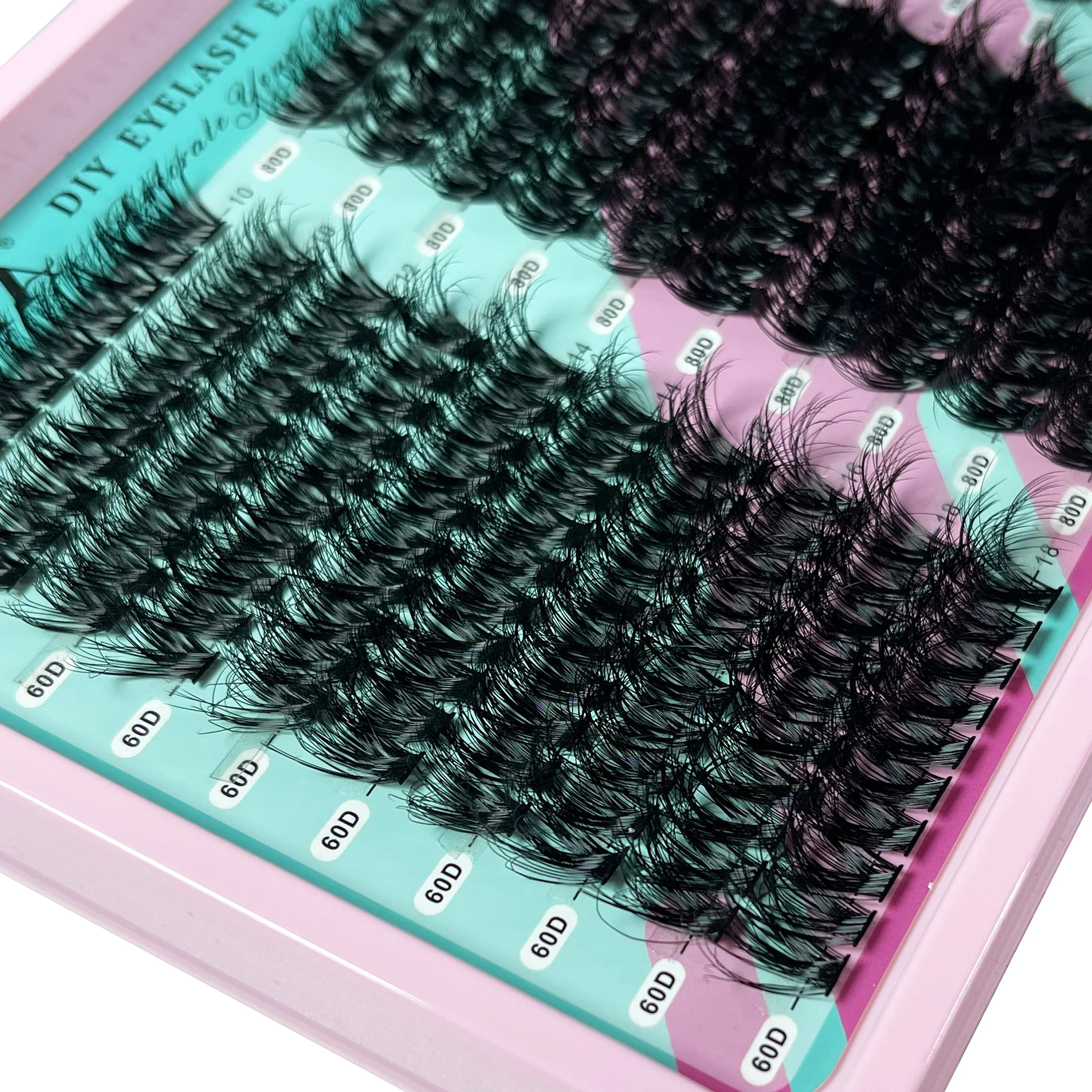 MIOFIA Wimpern-Cluster, natürliches, flauschiges Volumen, Einzelwimpern, 60D, 80D, 100D, dicke Katzenaugen-Wimpern, gemischtes Tablett, DIY-Wimpernverlängerung – Detail 5