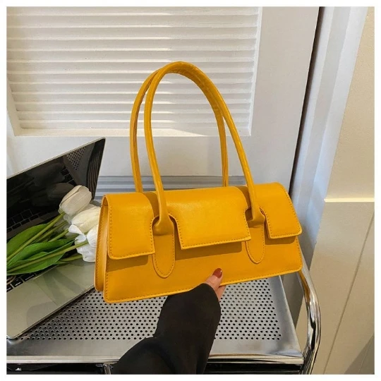 Yellow  Woman Handbag 2023 Trend Luxury Elegant Women Girl Shoulder bag PVC Lady  Crossbody PU Purses Women\'s  Leather  Totebag