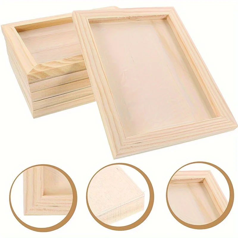 2PCS Wood Panel Board, Wood Canvas Rectangle Wooden Panel Boards for Painting, Pouring, Arts Use with Oils, Acrylics