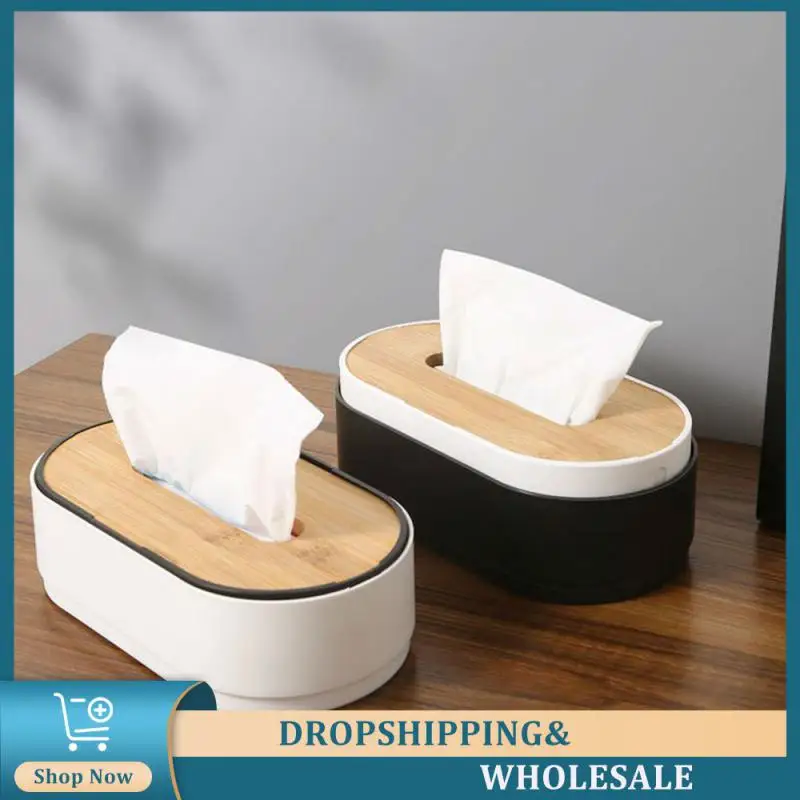 Wooden Tissue Box Holder Simple Stylish Living Room Bedroom Toilet Household Handkerchief Box Car Tissue Case Napkin Holder