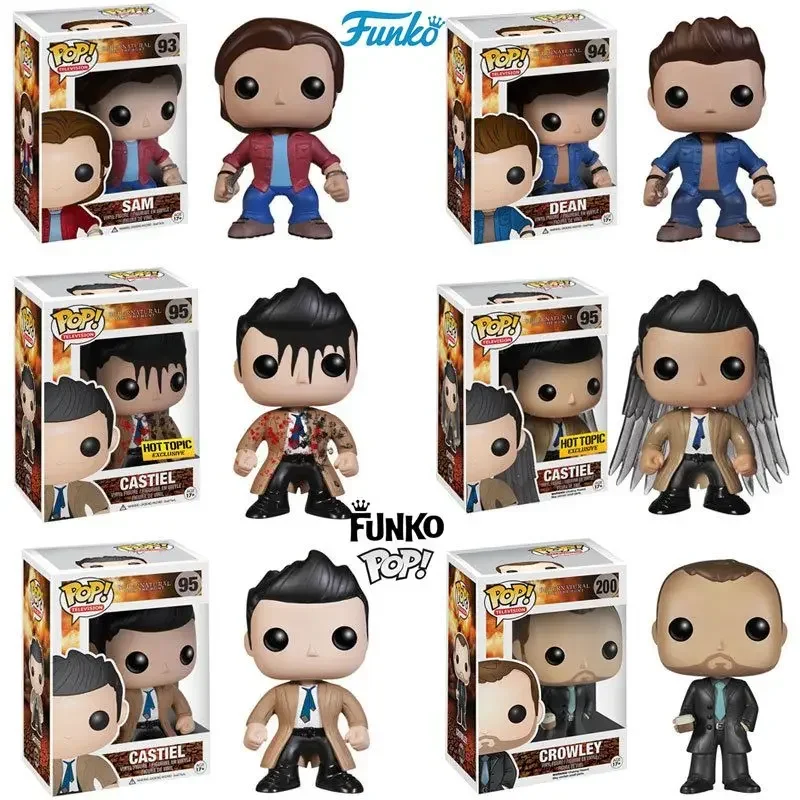 Funko POP TV Supernatural Join the Hunt Sam 93# Dean 94# Castiel 95# Crowley 200# Hot Topic Exclusive VINYL Figure Model Toys