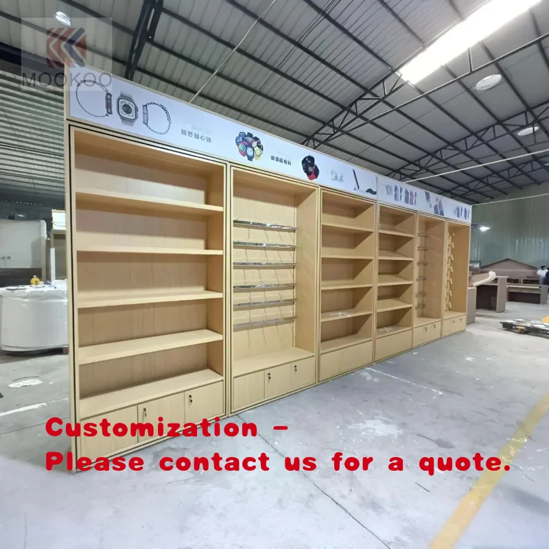 custom.Mobile Phone Shop Display Cabinet Wall Mounted Display Mobile Electronic Parts Steel Wood Shelf Display Stand