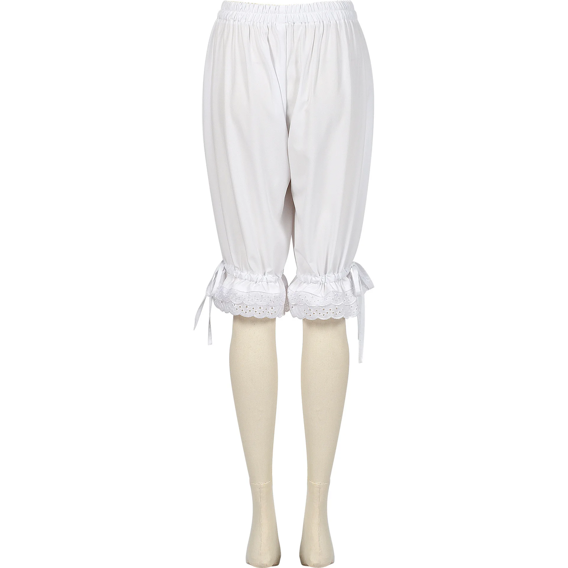 

Solid Color Lace Loose Harem Pants Plus Size Women's Cropped Lantern Trousers with Lace Trim for Stage Performance Spring & Autu
