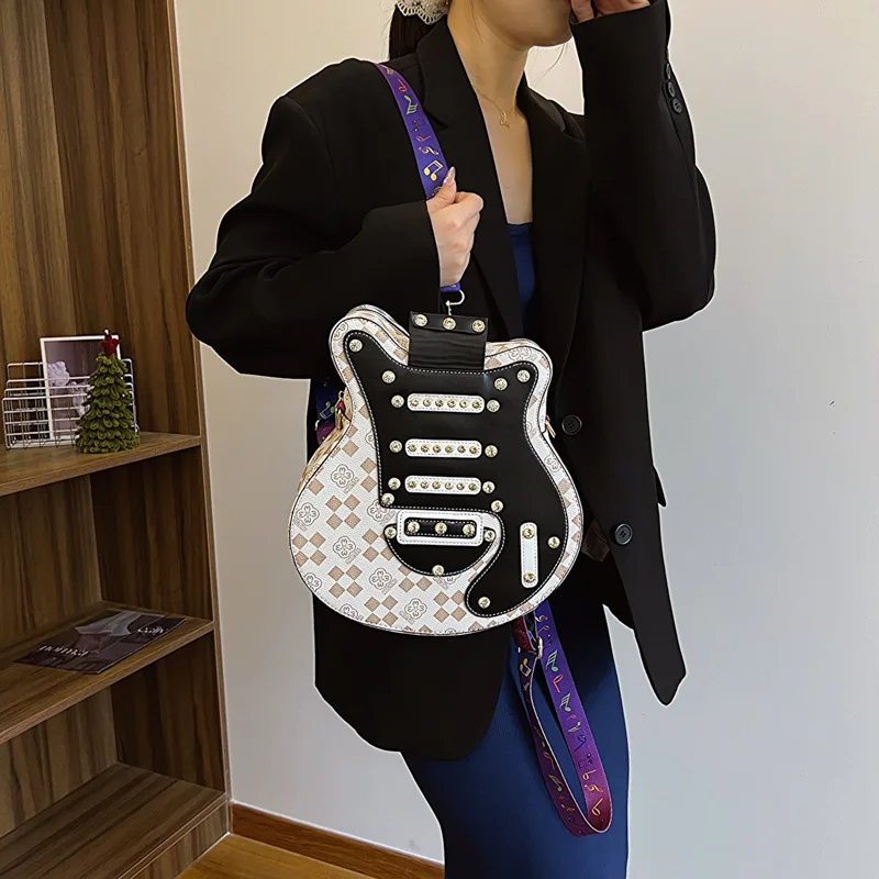 

Women's Single Shoulder Bag Guitar Style Handmade Handbags For Women Backpack Y2k Fashion Commuting High-quality Versatile