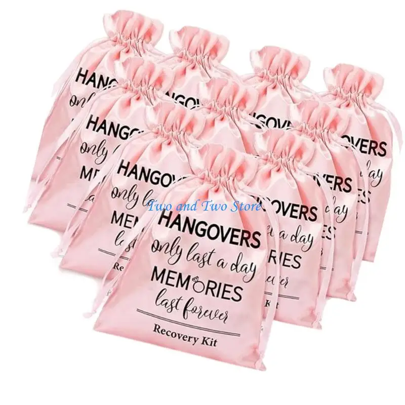 HX6F 10 Uds. Bolsas regalo con cordón satinado, recuperación para resacas fiesta boda, bolsas embalaje para