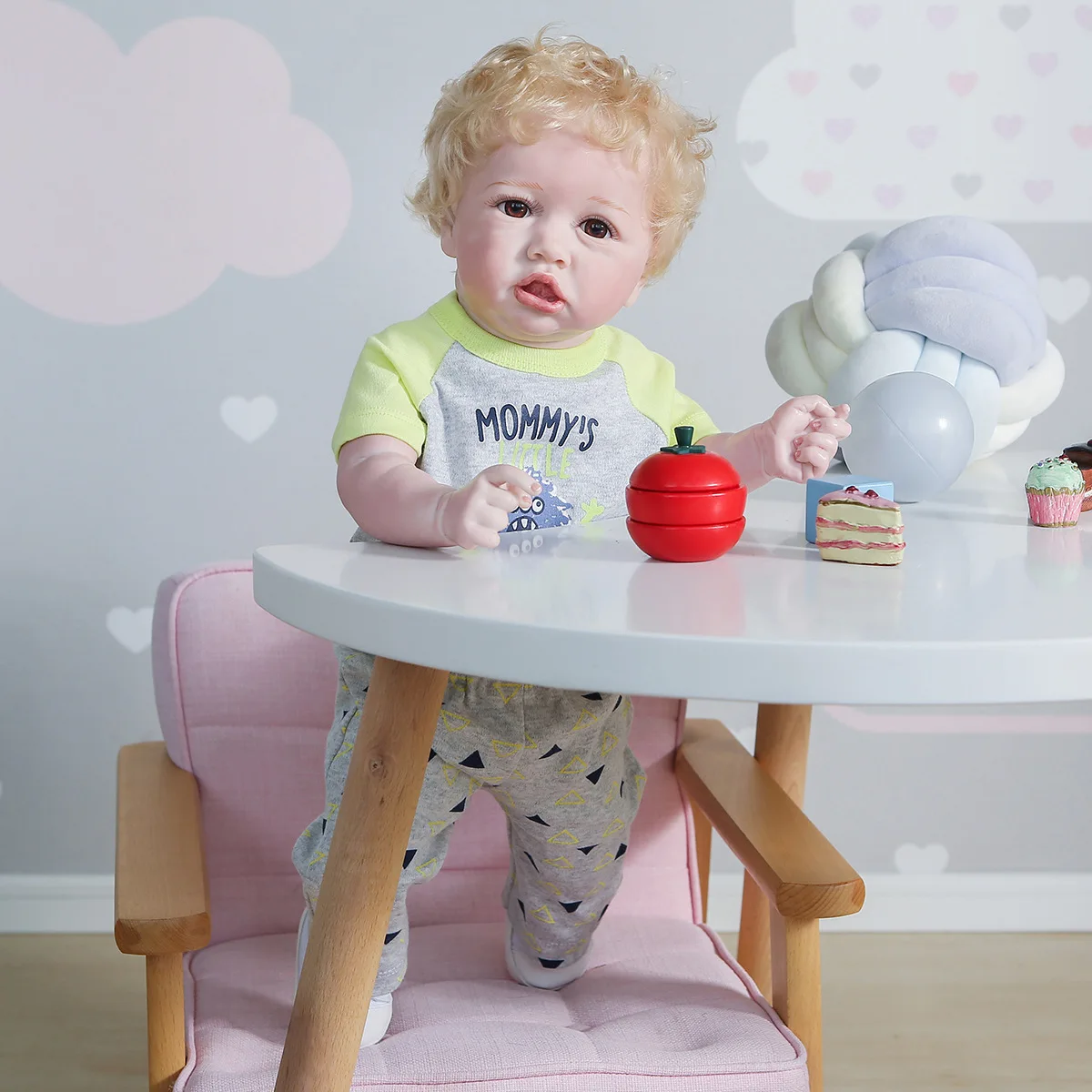 56cm Saskia Newborn Baby Doll Reborn Sleeping Accompany Soft Silicone Hand Rooted Hair Washable Doll Toy Birthday Christmas Gift