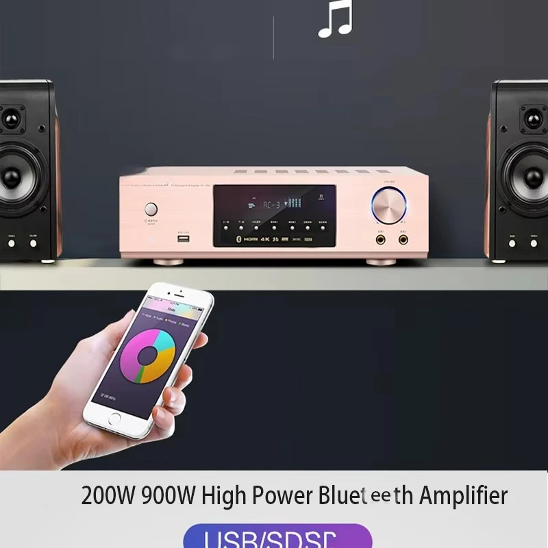 KYYSLB 900W 220V Blueteeth Sound Amplifiers High Power Amplifier 5.1 HIFI Fever Digital Home Audio KTV Karaoke Speaker Amplifier