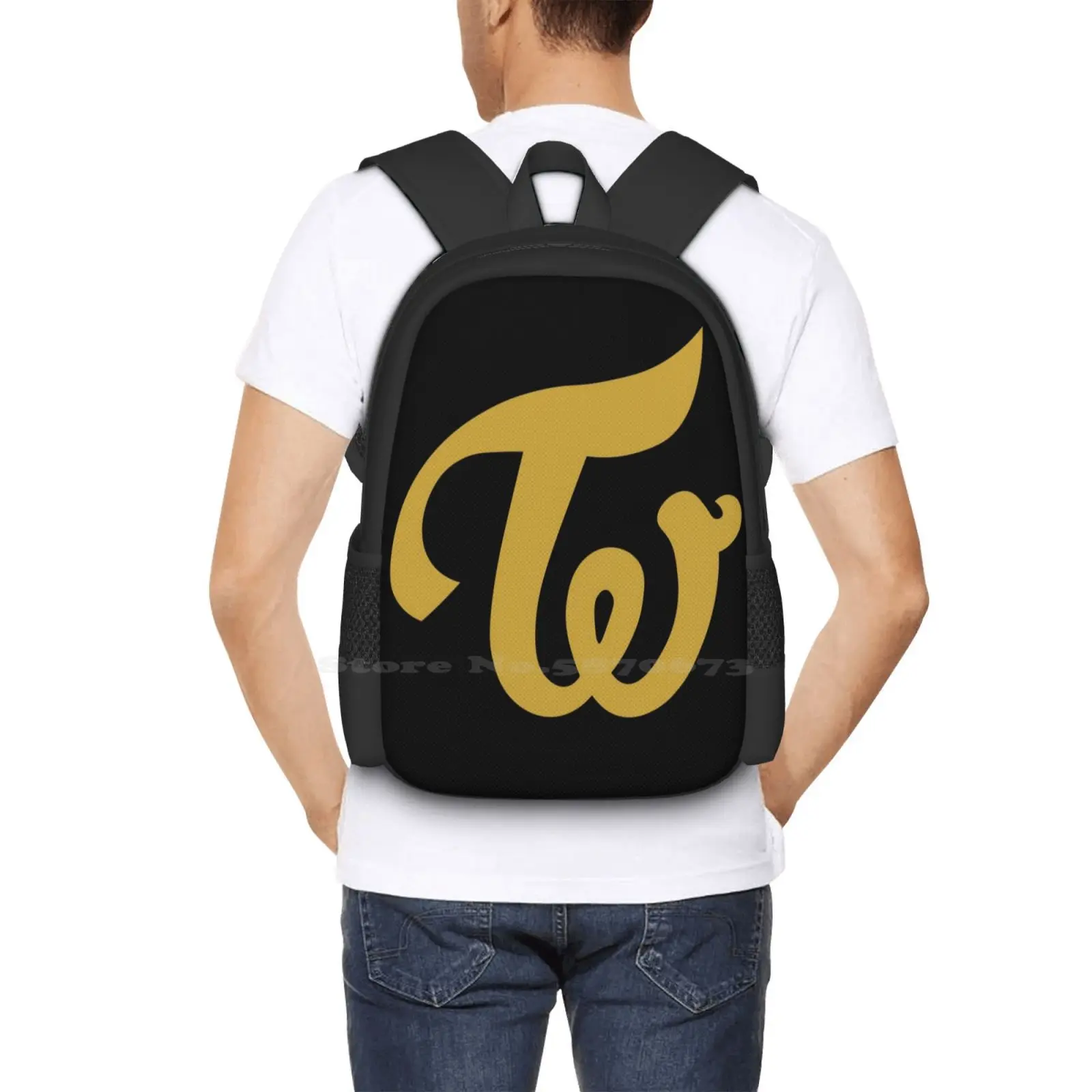 Twice Logo-More & More Hot Sale Backpack Fashion Bags Twice Logo Twice Symbol More And More Ot9 Nayeon Jeongyeon Momo Sana