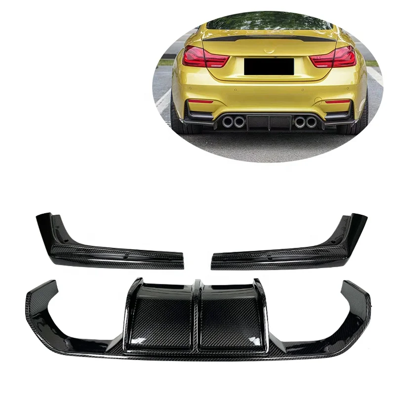 

F82 F83 M4 V Style Carbon Fiber Rear Bumper Lip Splitter Rear Diffuser for BMW F80 M3