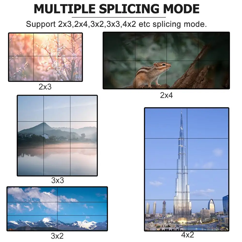 Controller da parete video HDMI Tech 9 canali 3x3 per giunzione TV