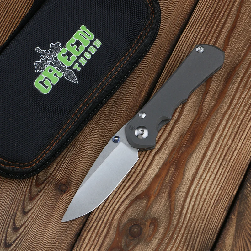 Green thorn small inkosi folding knife VG10 blade, TC4 Titanium 3D handle camping outdoor fruit knife EDC tool