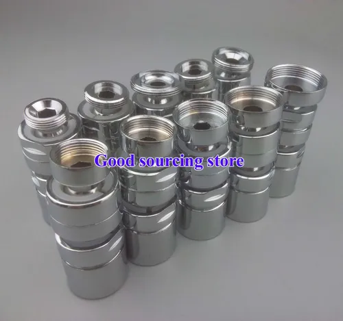 Imagen 2 del producto Aireador de grifo de fregadero de latón cromado giratorio 12/14/16/18/20/22/24, boquilla de grifo alargada de dos modos para lavabo 360 °   Rotatorio