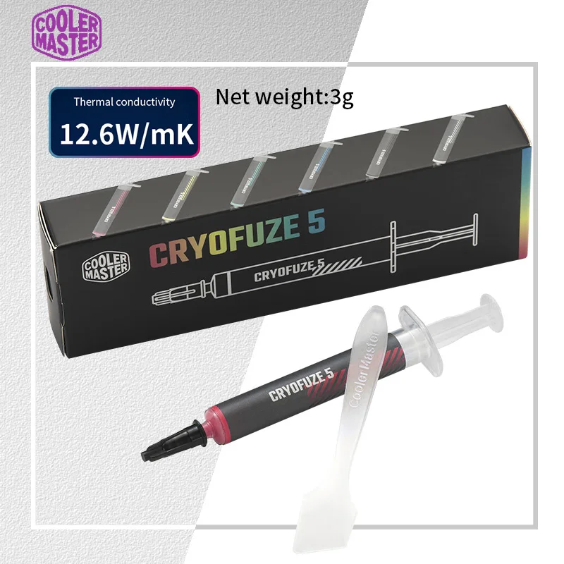 

Cooler Master Cryofuze5 High Performance Thermal Grease for CPU GPU 12.6W/mK Non Conductive Non Corrosive Red Paste with Scraper