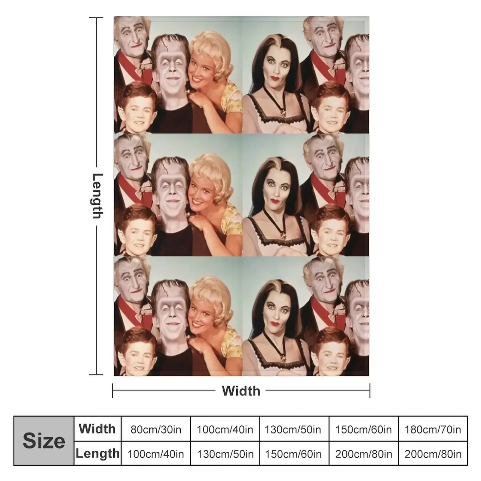 The Munsters - vintage 60s TV show Throw Blanket couch cozy soft plush fuzzy picnic outdoor blanket