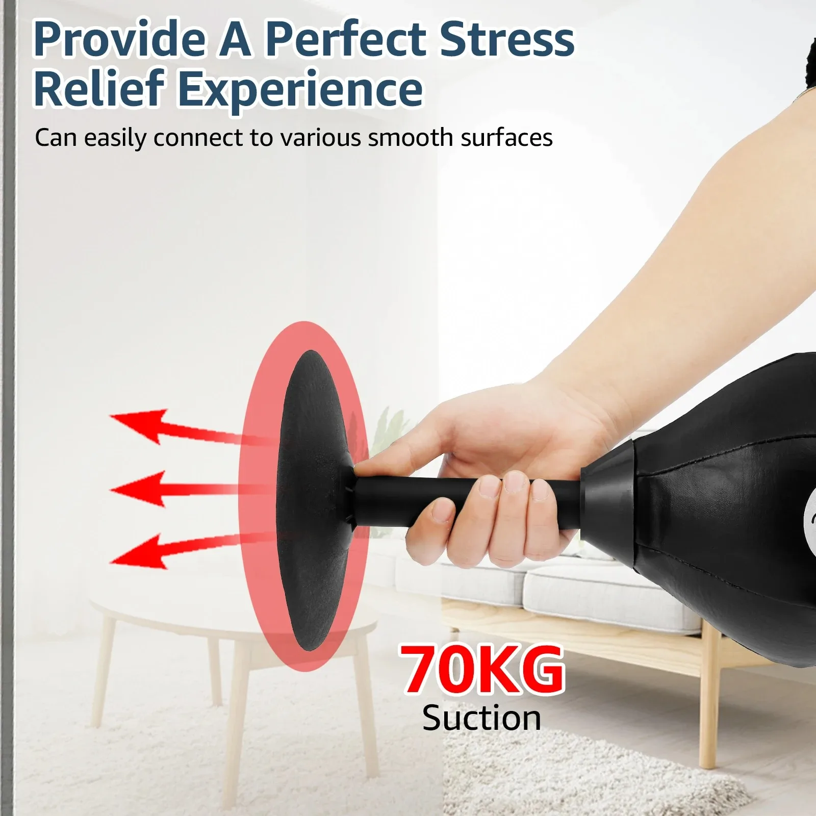 Desktop Punching Bag Desk Boxing Bag with Suction Cup Stress Relief Tabletop Punching Bag with Inflator Fun Punch Rage Bag Table